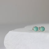 Aqua Chalcedony Studs