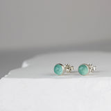 Aqua Chalcedony Studs