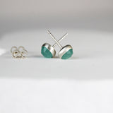 Aqua Chalcedony Studs
