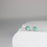 Aqua Chalcedony Studs