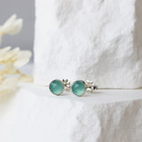 Aqua Chalcedony Studs