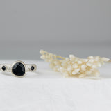 Onyx Ring with Floral Band