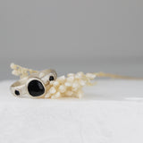 Onyx Ring with Floral Band