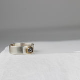 Grey Diamond Ring with Thick Band