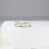 Moonstone Ring with Double Band