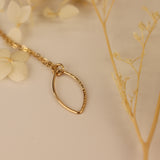 Gold Open Leaf Necklace