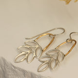 Silver and Gold Fern Earrings