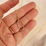 Gold Open Leaf Necklace