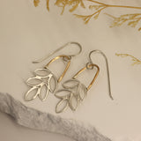 Silver and Gold Fern Earrings