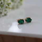 Oval Emerald Studs