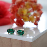 Oval Emerald Studs