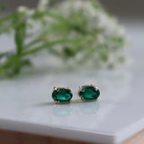 Oval Emerald Studs