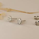 Silver Flower Studs