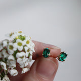 Oval Emerald Studs