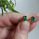 Oval Emerald Studs
